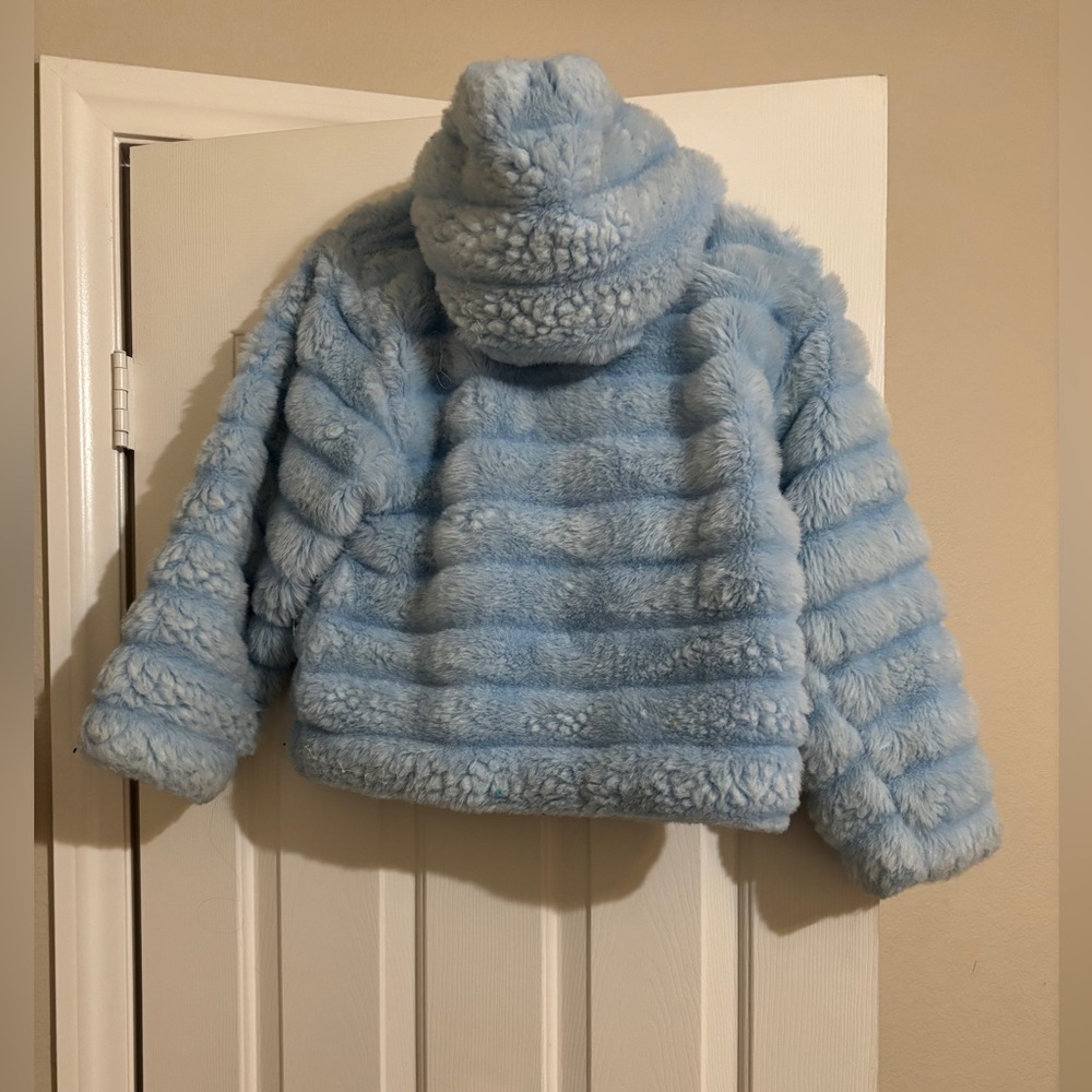 Cozy Blue Girls Faux Fur Jacket